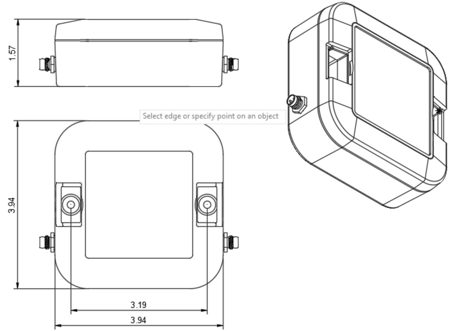 D6 Labs Sent.io™2Smart™sensor interfaceMechanical Drawing
